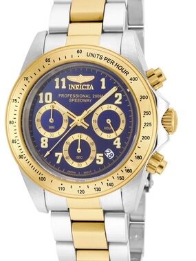 Invicta Speedway Torvane Men's Watch - 39.5mm. Steel. Gold, Bluish Purple Dial